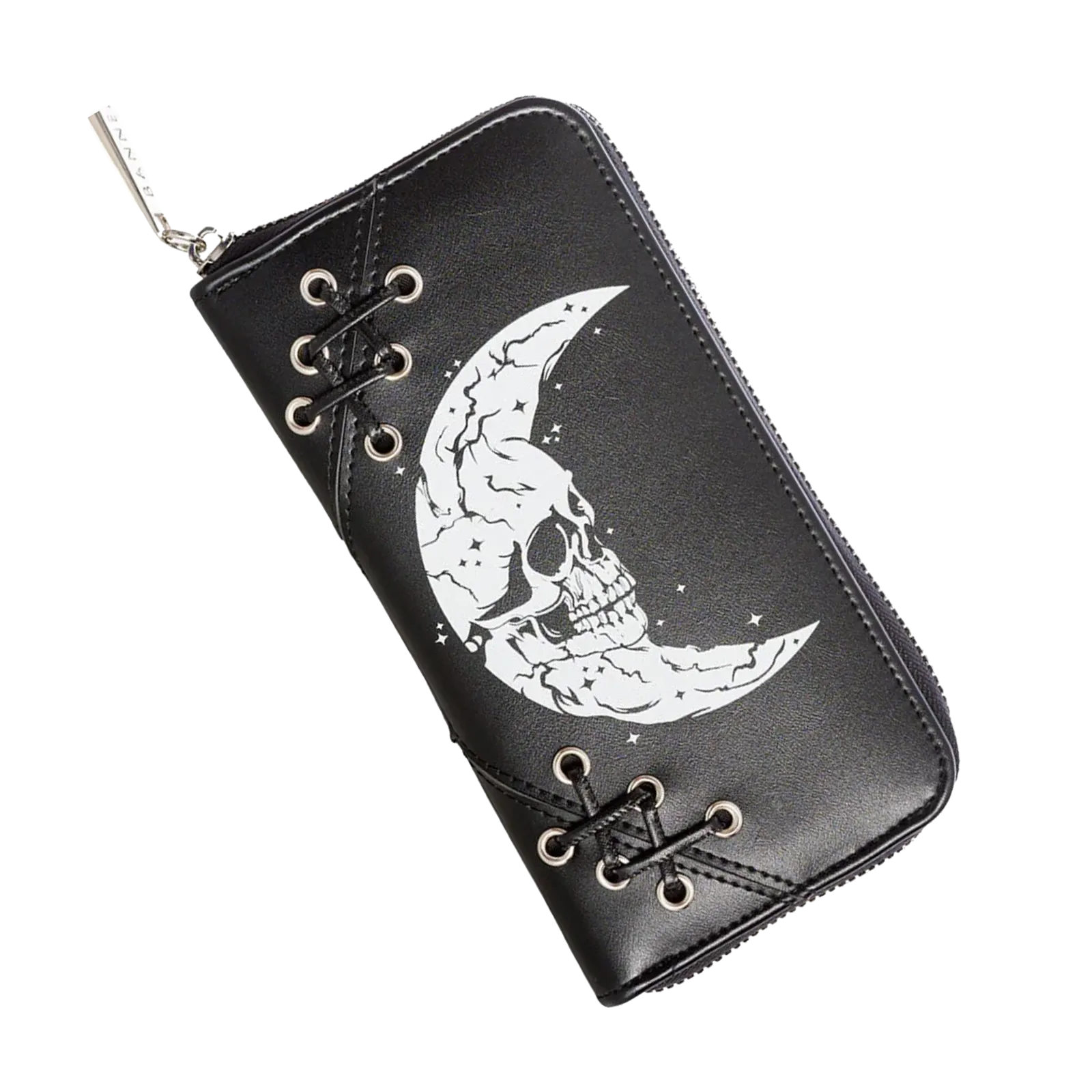 Portefeuille gothique Banned Alternative Skull Moon avec imprimé lune-crâne