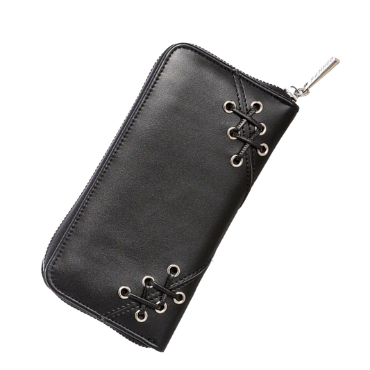 Portefeuille goth Banned Alternative noir avec laçage corset au dos