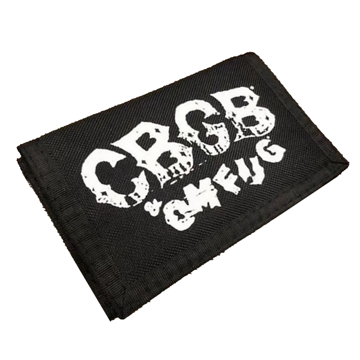 Portefeuille CBGB noir avec logo blanc imprimé