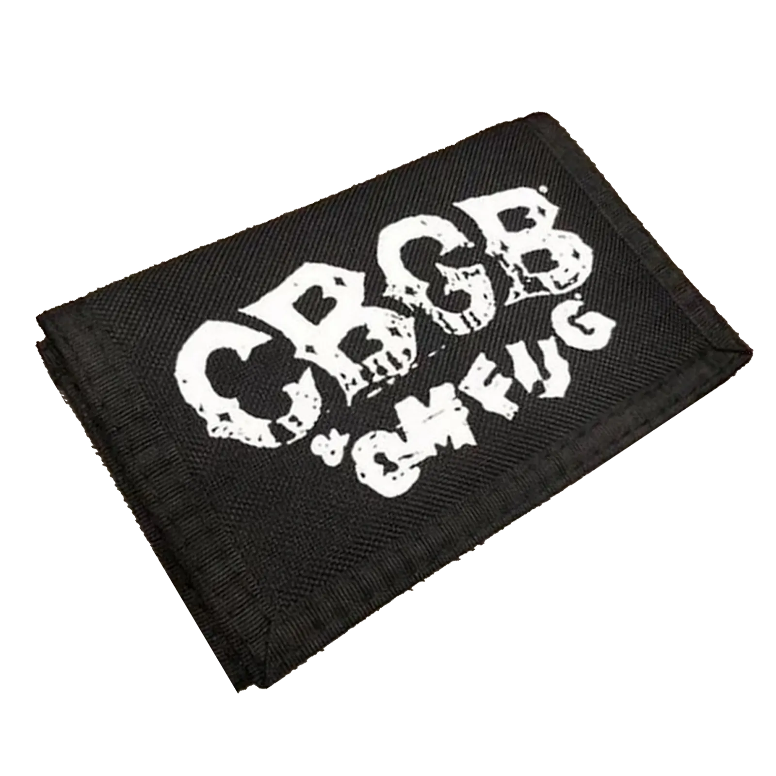Portefeuille CBGB noir avec logo blanc imprimé