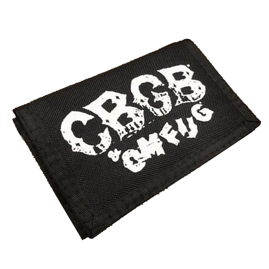 Portefeuille CBGB noir avec logo blanc imprimé