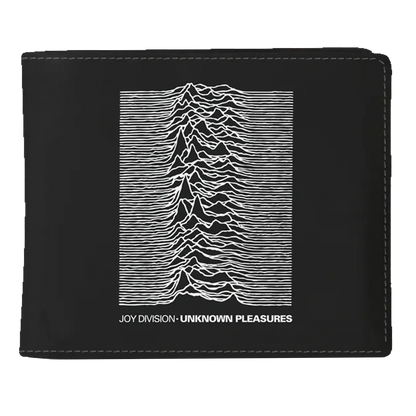 Portefeuille Joy Division Unknown Pleasures noir avec visuel culte de la pochette d’album
