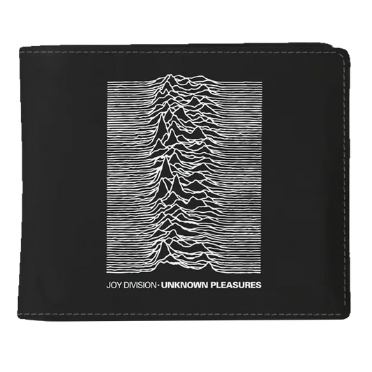 Portefeuille Joy Division Unknown Pleasures noir avec visuel culte de la pochette d’album