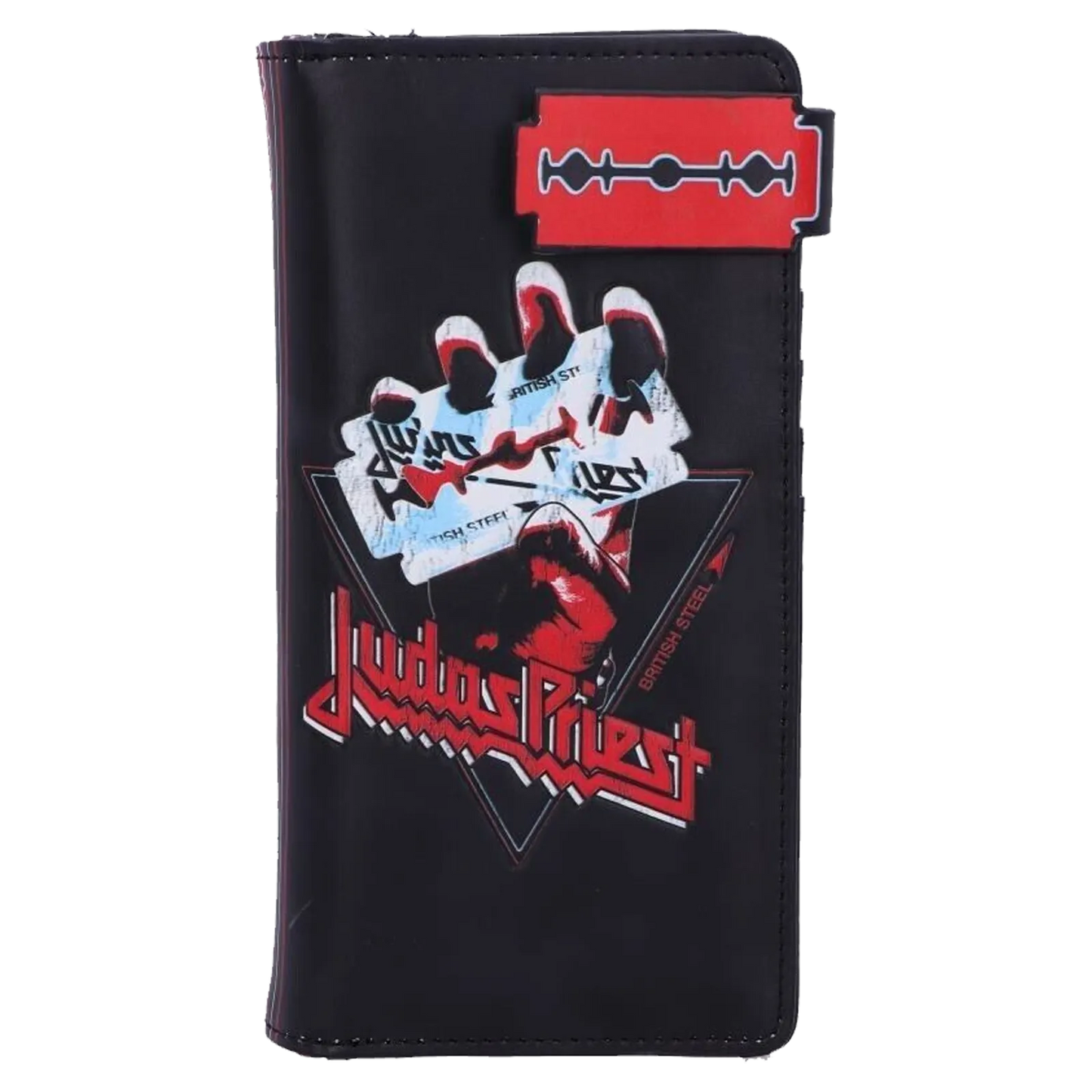 Porte-monnaie Judas Priest British Steel officiel avec rabat lame de rasoir