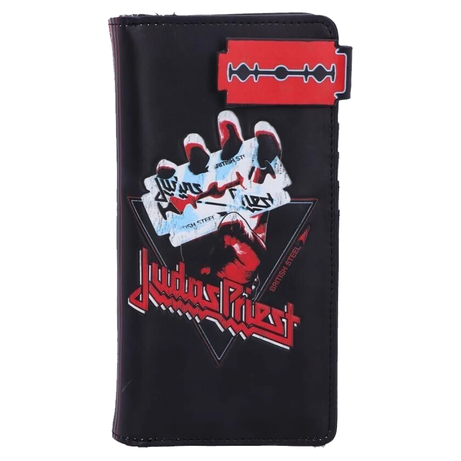 Porte-monnaie Judas Priest British Steel officiel avec rabat lame de rasoir