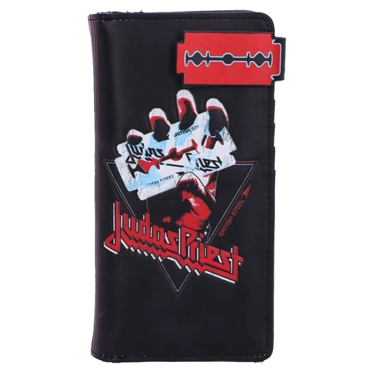 Porte-monnaie Judas Priest British Steel officiel avec rabat lame de rasoir