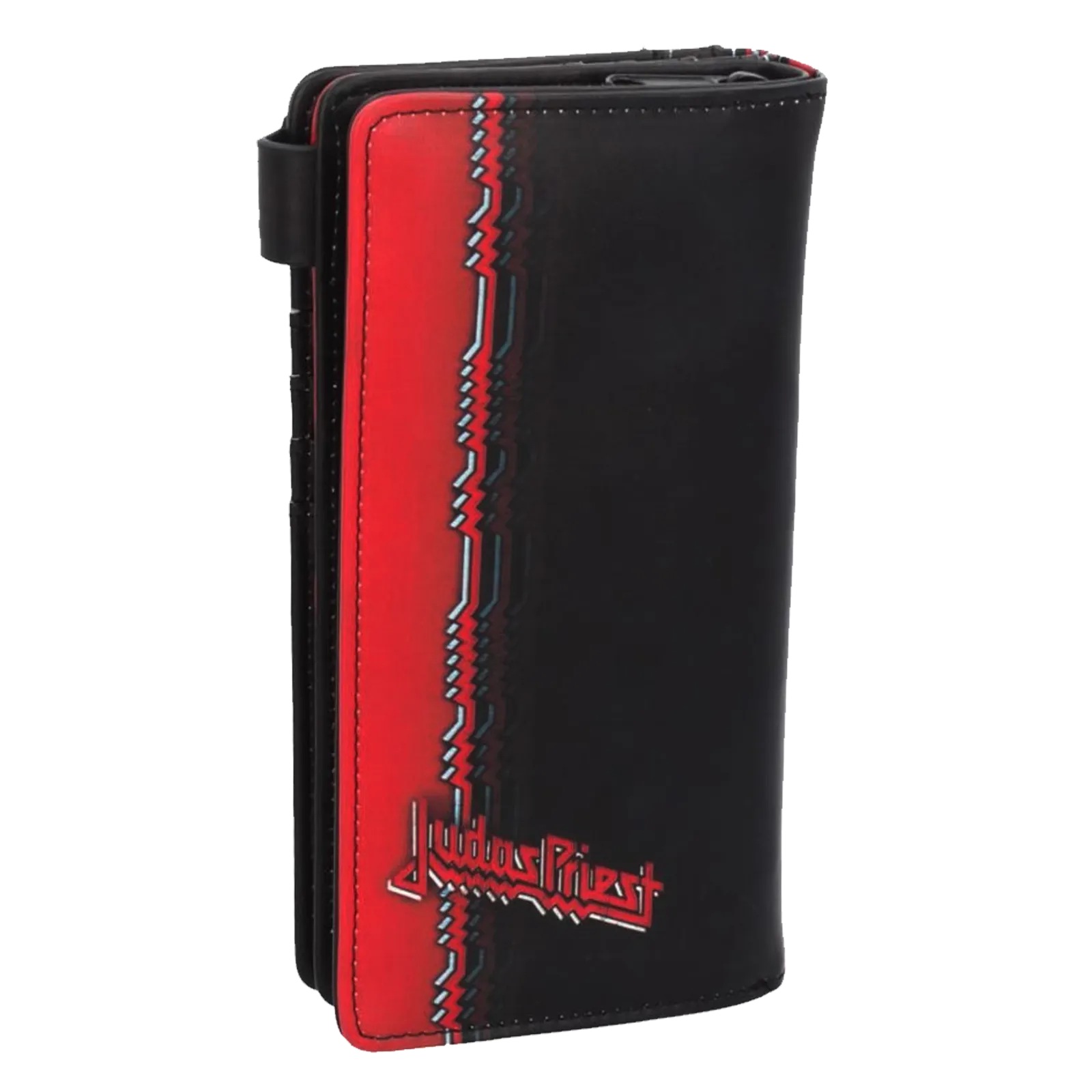 Dos du porte-monnaie Judas Priest British Steel avec logo et motifs métalliques