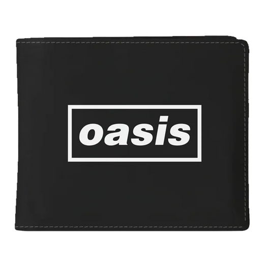 Portefeuille Oasis noir avec logo officiel en blanc
