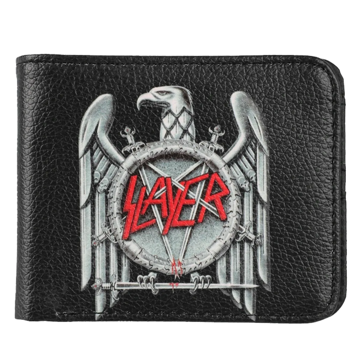 Portefeuille Slayer noir avec logo aigle et pentagramme