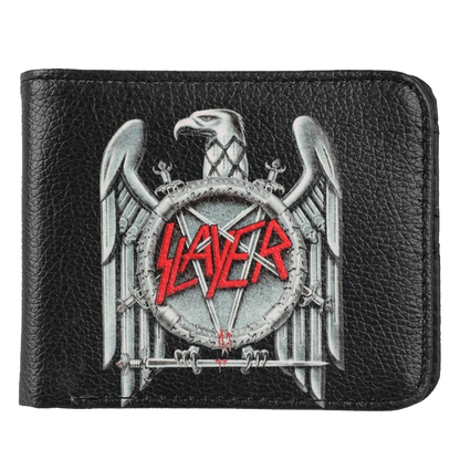 Portefeuille Slayer noir avec logo aigle et pentagramme