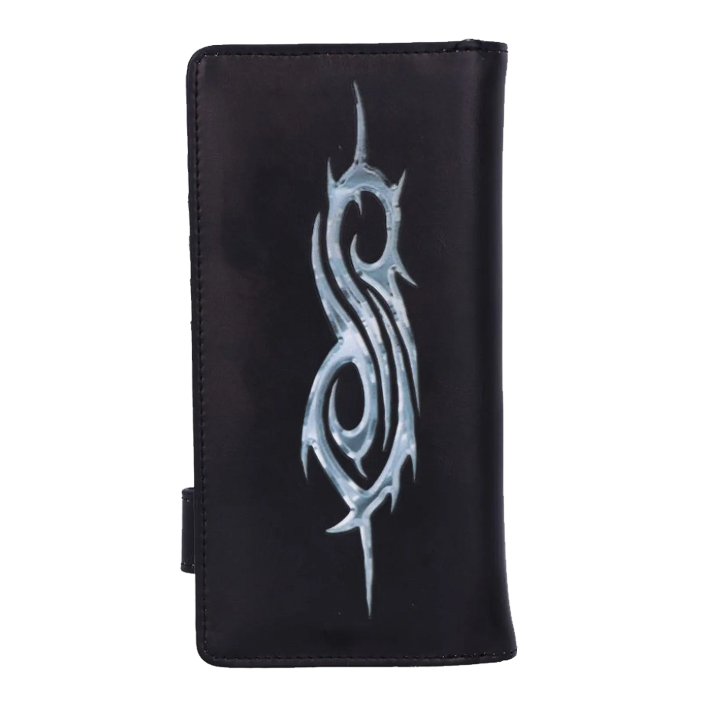 Porte-monnaie Slipknot verso avec logo tribal S en gris.