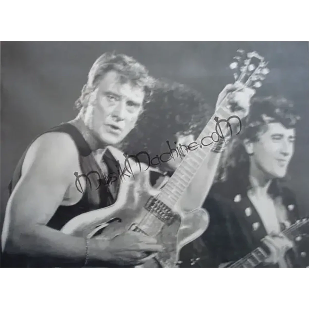 Photo Johnny Hallyday et Nono Krief - Cadillac Tour (18x24cm)