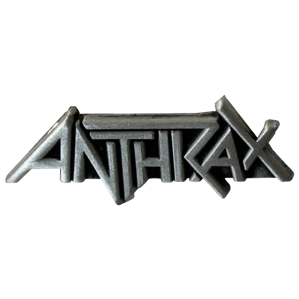 Pin logo Anthrax argenté - badge métallique officiel Rock Off