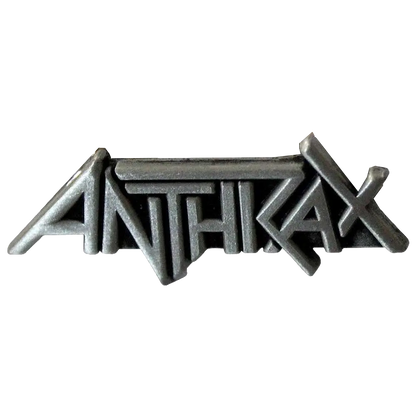 Pin logo Anthrax argenté - badge métallique officiel Rock Off