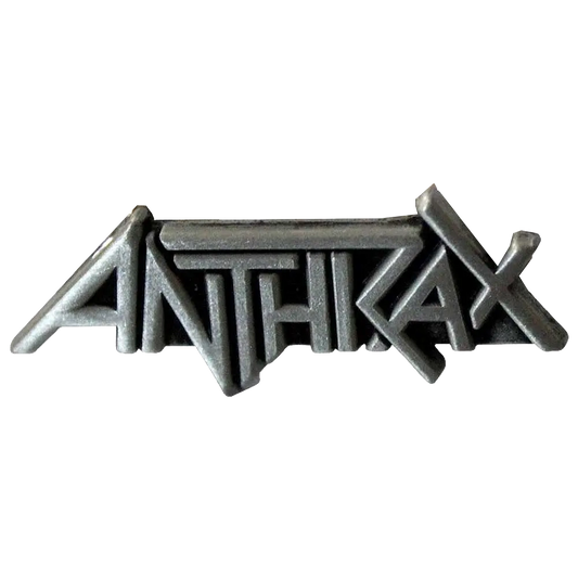 Pin's logo Anthrax argenté - badge métallique officiel Rock Off