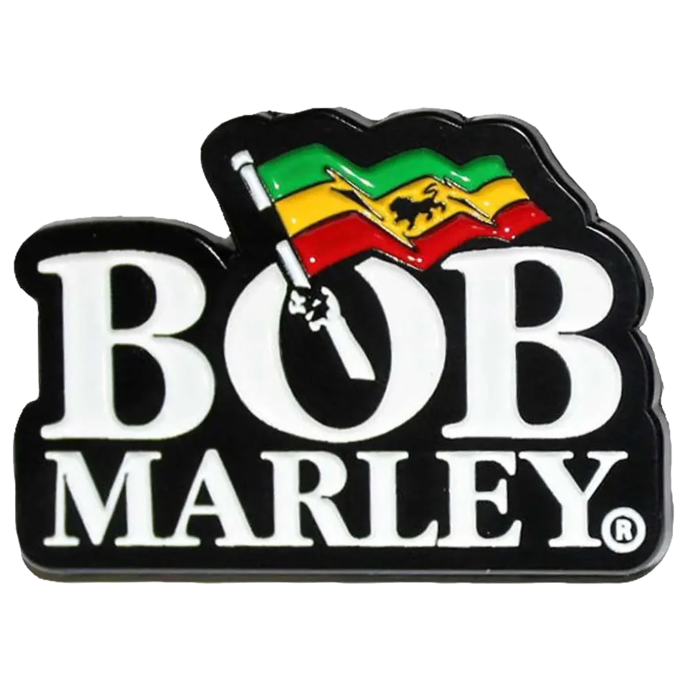 Pin's Bob Marley blanc et vert jaune rouge - badge métallique officiel Rock Off