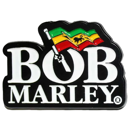 Pin's Bob Marley blanc et vert jaune rouge - badge métallique officiel Rock Off