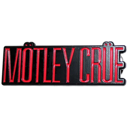 Pin's Mötley Crüe rouge et noir - badge métallique officiel Rock Off