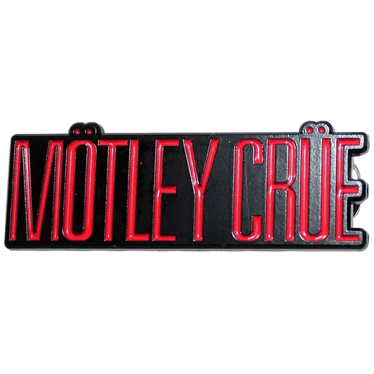 Pin's Mötley Crüe rouge et noir - badge métallique officiel Rock Off