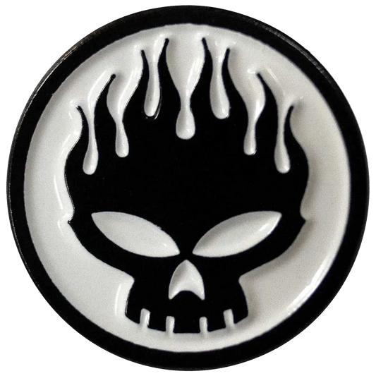 Pin logo Offspring blanc et noir - badge métallique officiel Rock Off