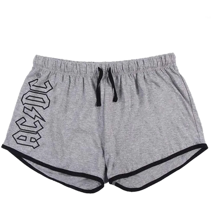 Short gris AC/DC officiel avec logo noir sur le côté