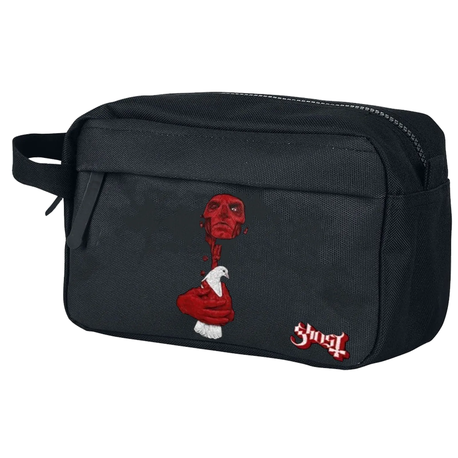 Trousse Ghost Dove vue en biais avec impression détaillée