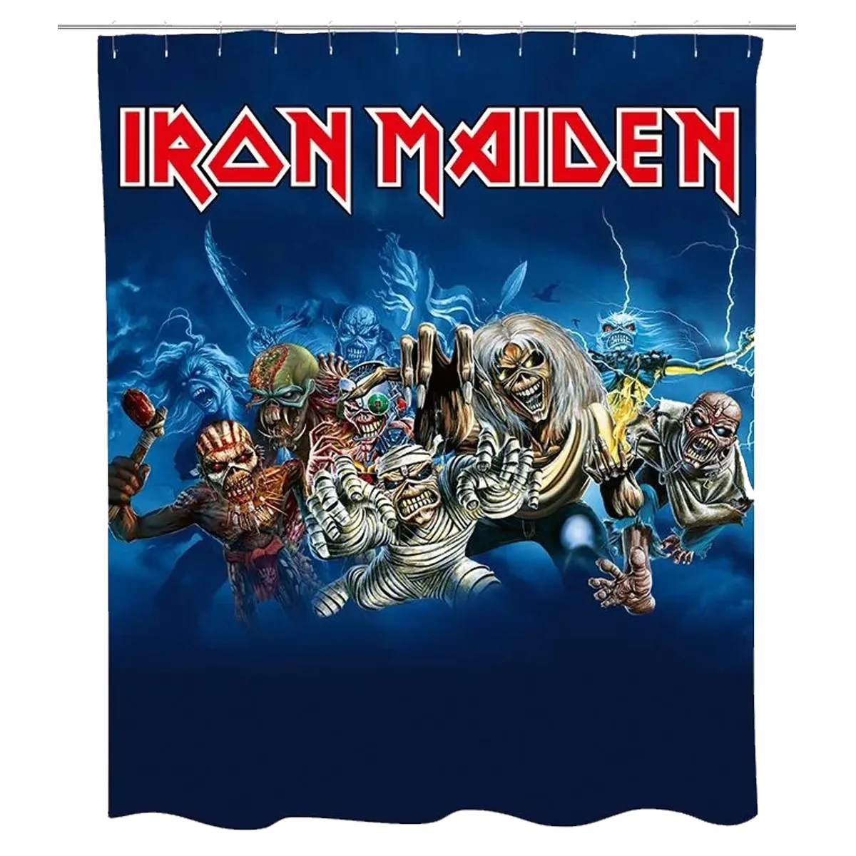 Rideau de douche Iron Maiden Eddie – vue complète