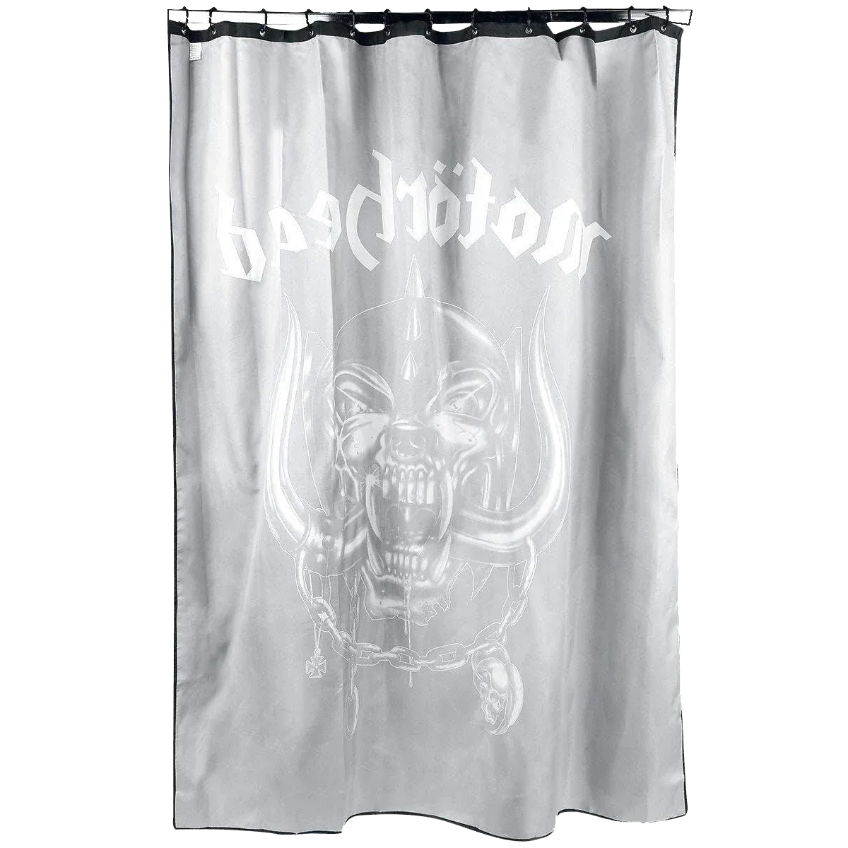 Vue arrière du rideau de douche Motörhead Snaggletooth
