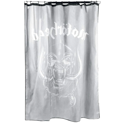 Vue arrière du rideau de douche Motörhead Snaggletooth