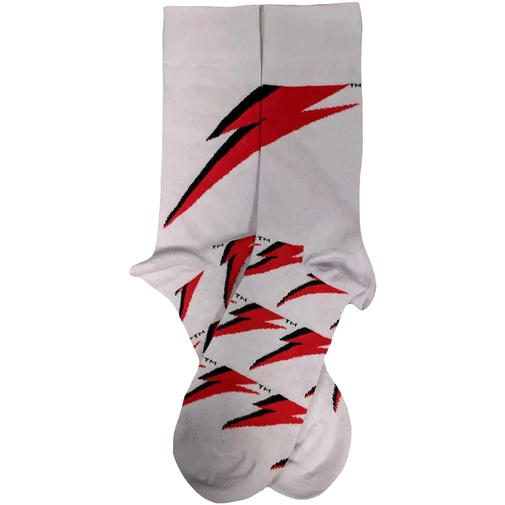 David Bowie Socks - Flash (flat right side)
