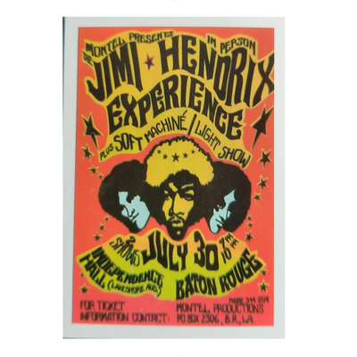 Autocollant Jimi Hendrix Experience at Baton Rouge