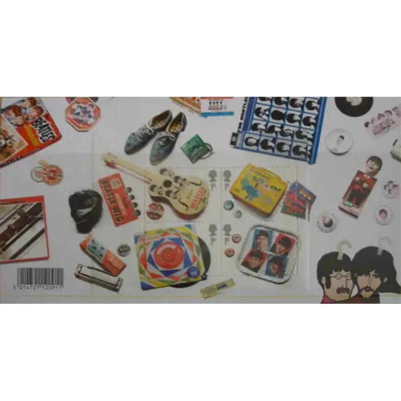 Sheet of 4 Beatles stamps