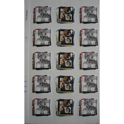 Sheet of 30 Beatles stamps - Let it be/Revolver (close-up)