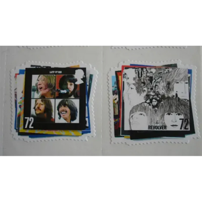 Sheet of 30 Beatles stamps - Let it be/Revolver