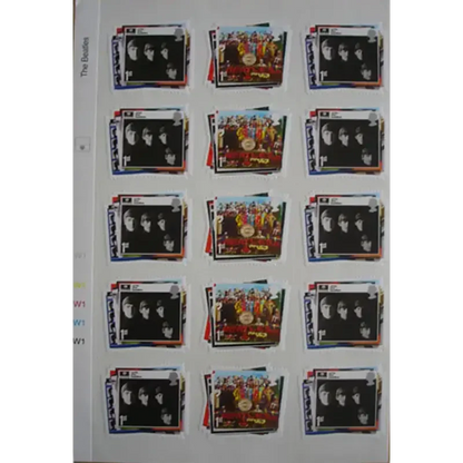 Sheet of 30 Beatles stamps - Sgt Pepper/Fab four (close-up)