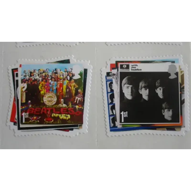 Sheet of 30 Beatles stamps - Sgt Pepper/Fab four