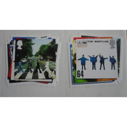 Sheet of 30 Beatles stamps - Abbey Rd/Help