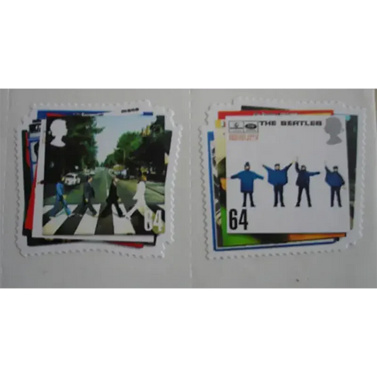 Sheet of 30 Beatles stamps - Abbey Rd/Help