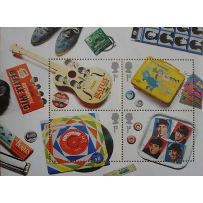 Sheet of 4 Beatles stamps