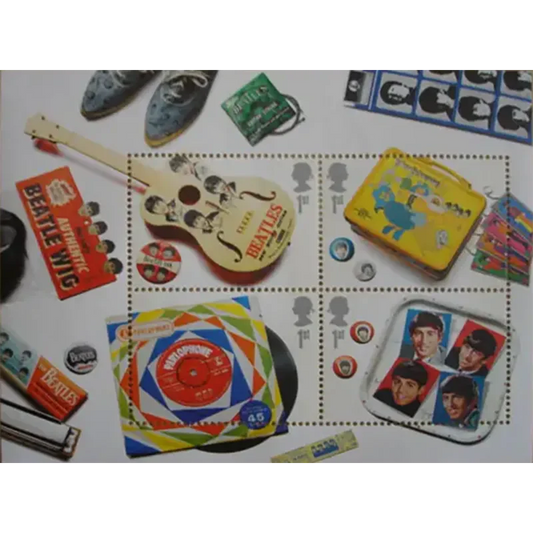 Sheet of 4 Beatles stamps