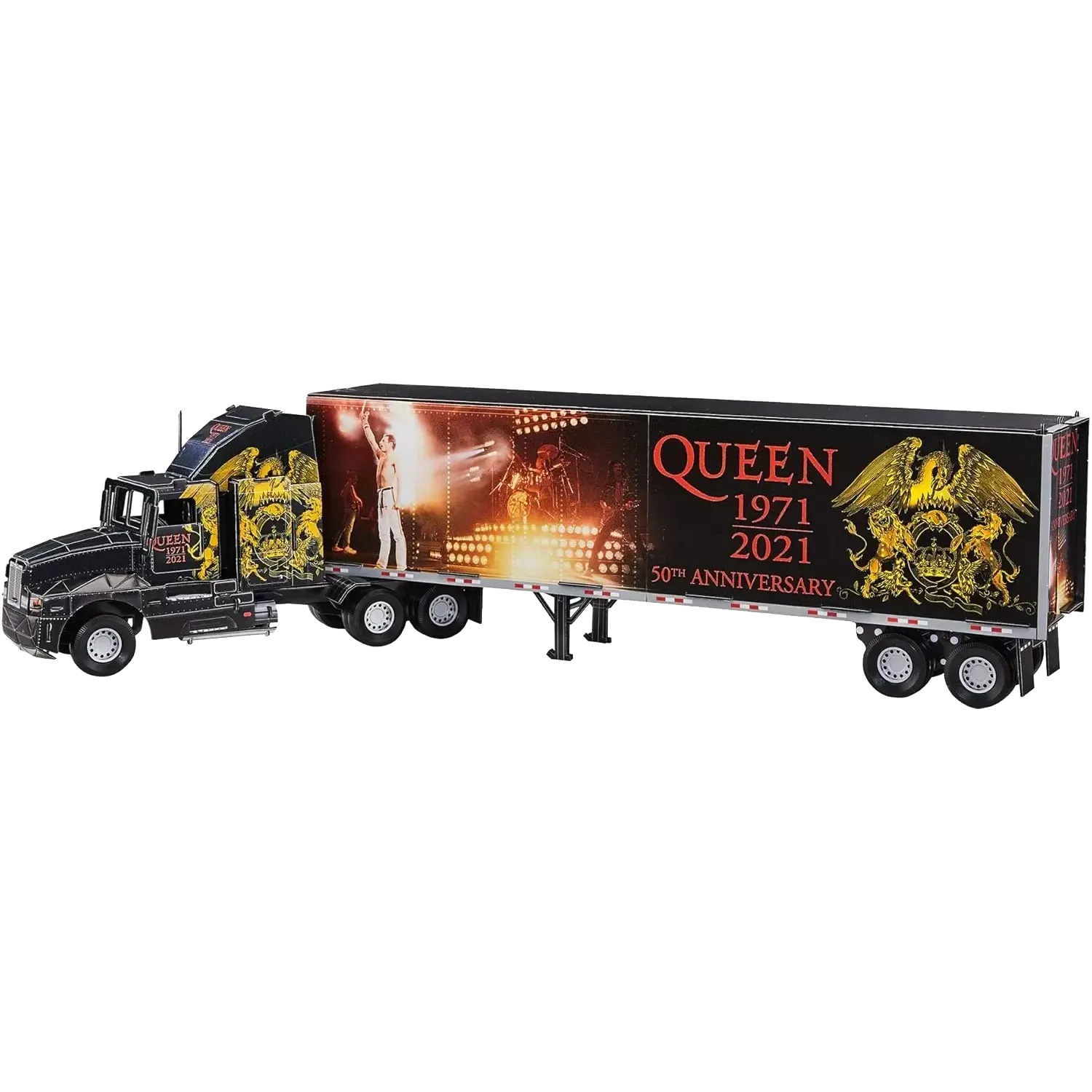 Assembled model of the Queen Tour Truck 3D puzzle – tour truck decorated for the band's 50th anniversary